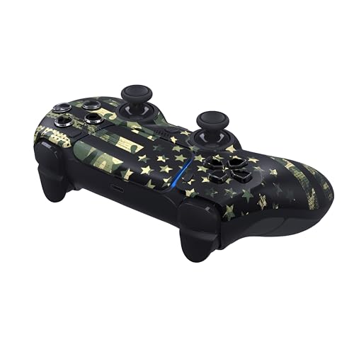ProControllers LLC Custom Wireless Controller for PS5 - Hand Airbrushed & Multiple Designs Available (Camo Flag) - color: Camo Flag