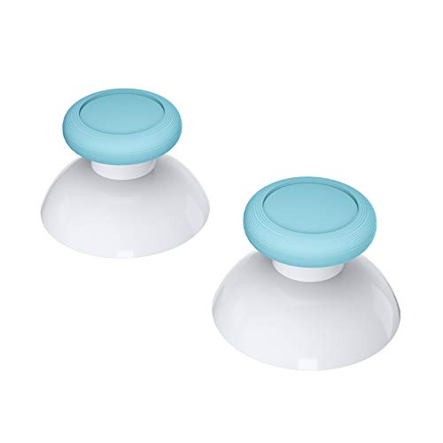 eXtremeRate Heaven Blue & White Dual-color Replacement 3D Joystick Thumbsticks, Analog Thumb Sticks with Cross Screwdriver for Nintendo Switch Pro Controller - color: White & Heaven Blue