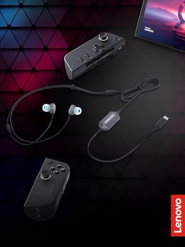 Lenovo Legion RGB Gaming in-Ear Headphones with USB-C E510-7.1 Surround Sound, Hi-Res Audio, in-Line Controller with RGB Lights - Compatible with PC, Tablet, Phone