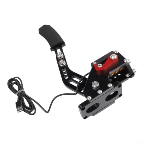 Aluminum Alloy USB Handbrake For Racing Sims, Hall Effect Sensor Adjustable Resistance Hand Brake Compatible With For Logitech G27 G29 G920 On PC For Windows(Black)