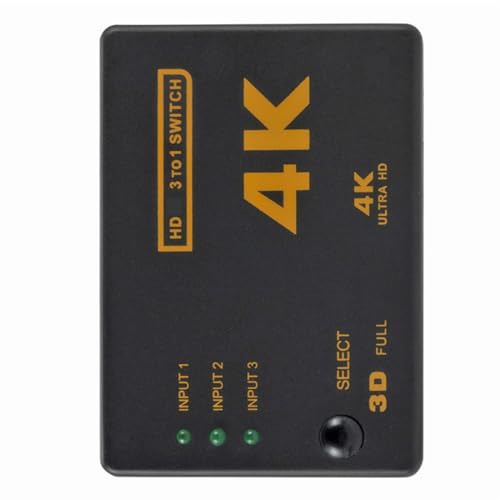 Replacement 3 Way HDMI Switcher 3 in 1 Out 2 in 1 Out with IR Compatible PC Host DVD PS3 External HDMI 2.0 Monitor TV Projector Selector AV Switch Box 4K30HZ 3840@2160