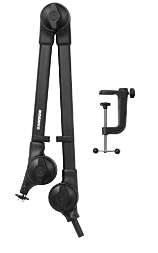 Samson Technologies MBA26 - 26" Microphone Boom Arm for Podcasting and Streaming | 26 Reach, Durable Aluminum, Holds Up to 5 Lb, Quick-Release Friction Hinges, 5/8-27 Threading, 360 Degree Swivel C-Clamp - size: 26"