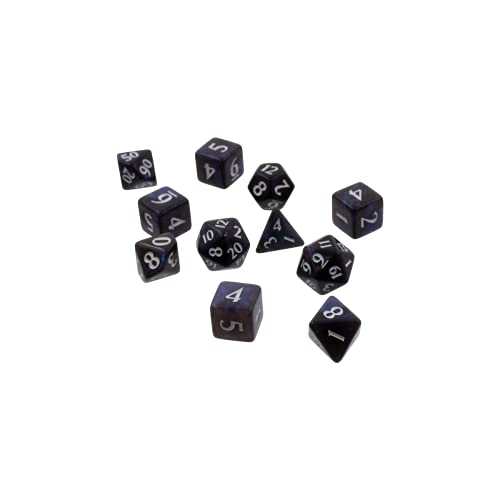 Ultra PRO - Eclipse 11 Dice Set (Jet Black) - Great Dice Set for All Kinds of Card Games and Board Games Such As, DND, MTG, and RPG - UP Your Game with Ultra PRO - color: Jet Black
