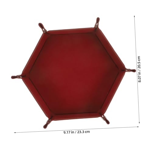 Vaguelly Tabletop Foldable Pu Dice Tray Dice Storage Holder for Games Stylish Deep Design Easy to Clean