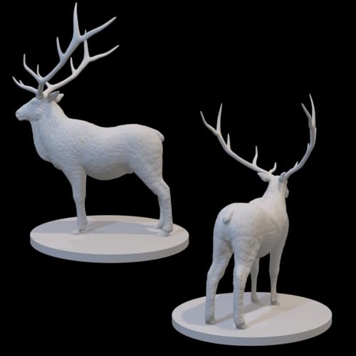 Large Animal Miniature for DND Pathfinder RPG Unpainted Resin 28mm-32mm (Elk)