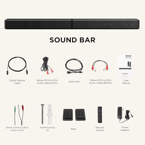 2.0 ch 100W Sound Bar for Smart TV, 2-in-1 Detachable Bluetooth 5.3 Speaker with 3 EQ Modes & Adjustable Bass - Home Theater Audio for Movies, Gaming, Music