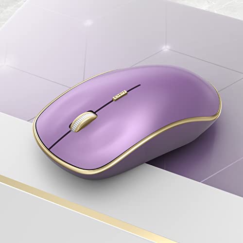 JOYACCESS Silent Wireless Mouse - 2.4G Portable & Ergonomic with 5 DPI Levels for Desktop, Notebook, PC & Laptop (Purple) - color: Purple