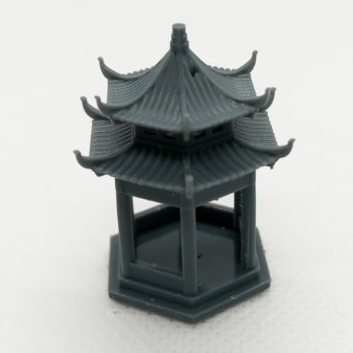 MRY-SFW Yao's Studio LYT72287 1/72 20mm Miniature Factory Building Military Car Railroad Track Accessory Props Diorama Scenery Double Layer Ancient Style Hexagonal Pavilion Architecture Model1pc