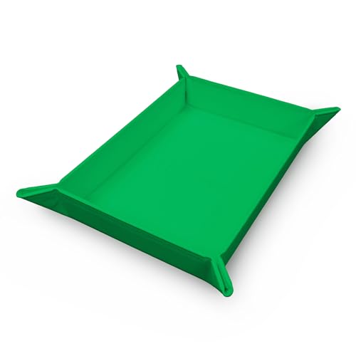 Ultra PRO - Vivid Magnetic Folding Dice Tray, Portable Compact Tabletop RPG Gaming Tool Accessory Durable Leatherette Foldable Dice Holder Mat - Green