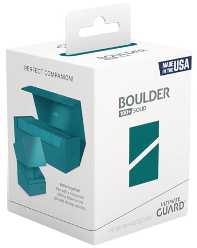 Ultimate Guard Boulder Solid 100+, Deck Case for 100 Double-Sleeved TCG Cards, Petrol, Secure & Durable Storage for Trading Card Games, No Transparency - color: Petrol