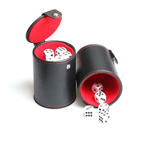 Abaodam Double Layer Silent Dice Cup for Ktv Bar Games Pu Leather and Felt Dice Storage for Parties and Entertainment