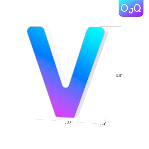 OJQ Light Up Letters LED Letter Room Decor Wall Decor Living Room Gifts | Boyfriend Home Decor Living Room Christmas Birthday Gifts for Girl Teen Girls Gifts Party Home Wall Decor-V - style: Letter-V