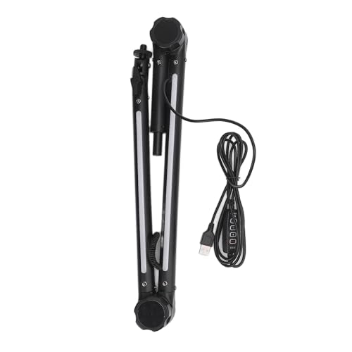 RGB Microphone Arm Stand, Metal Adjustable Desktop with Large Damping Knob and 22 Color Modes, for Gaming Streaming Podcasting