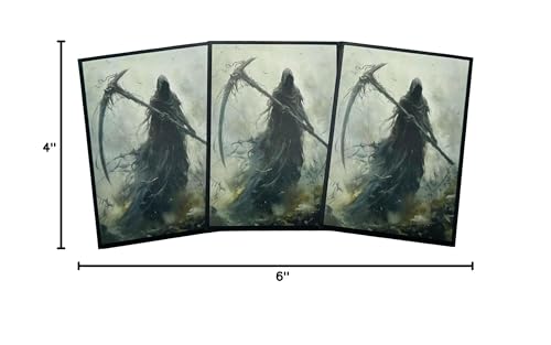 (Grim Reaper) 100% Hand-Drawn 100ct Textured Matte TCG/MTG Card Art Sleeves by Realm Guard - style: Art Sleeves
