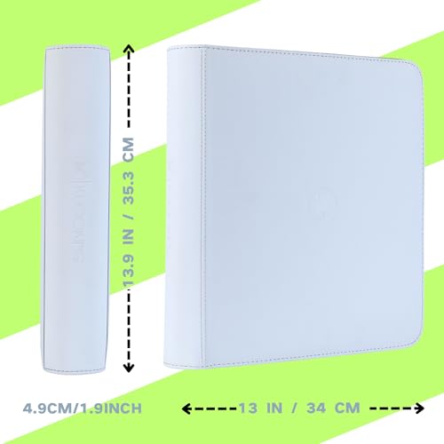 1200+ Pockets Trading Card Binder, 12-Pocket Card Ablum Compatible with MTG,Sports Cards & Other Standard Size Trading Card (WHITE) - color: Card Binder 12 Pocket White