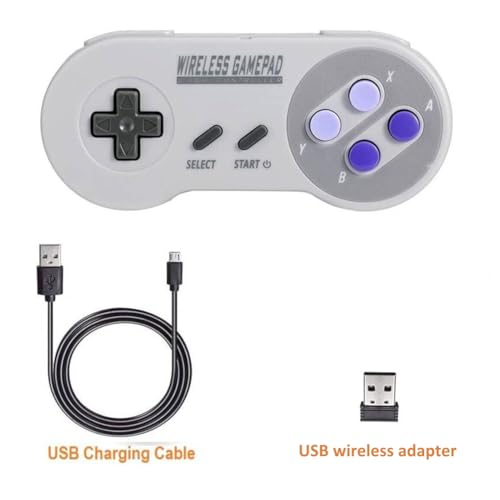 ZAMPAM Wireless Controller for PC, Gamepad with USB Wireless Receiver Compatible with Windows,iOS,Liunx,Android Device(Does not work with Mini SNES, Super Nintendo)