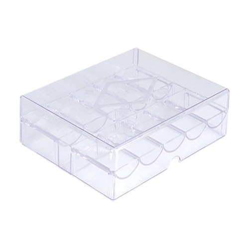 Menolana Acrylic Chip Case Chip Carrier Lightweight Organizer Container Chip Tray Transparent for Family Parties Tabletop Game Travel