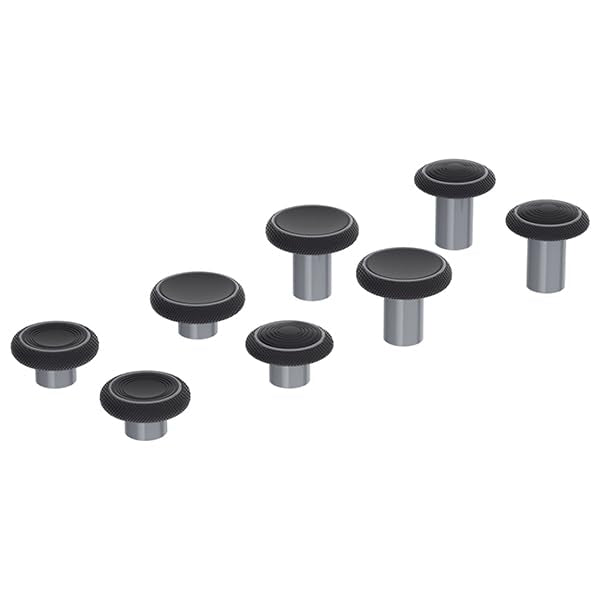 HEXGAMING 8-Pack Replacement Thumbsticks Caps, Gray | 2 Height, Domed & Concave Grips, for Phantom & Ultimate Pro Controllers, Base Part NOT Included - color: Gray