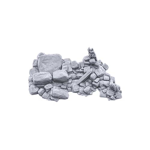 EnderToys Debris Piles by Printable Scenery, 3D Printed Tabletop RPG Scenery and Wargame Terrain 28mm Miniatures, Grey