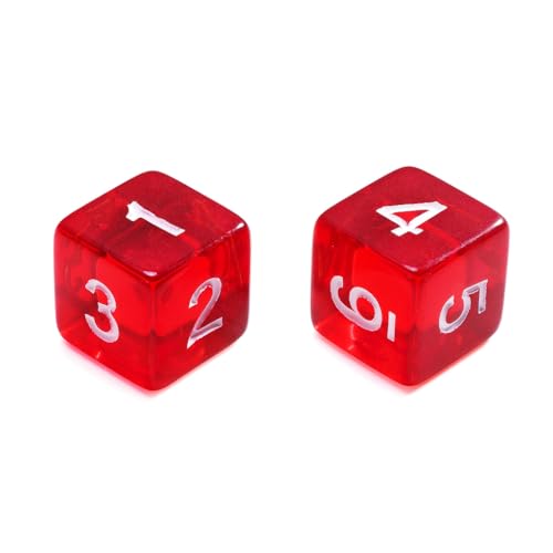 10 Pieces Polyhedral Dice Set D6 Dice 16mm Acrylic 6 Sided Dice Game Dice for Dungeons and Dragons RPG MTG DND Dice Table Games (Transparent Red) - color: Transparent Red