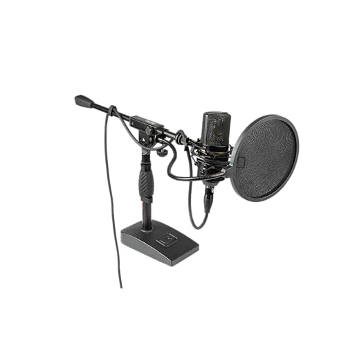 Gator Frameworks Weighted Desktop Microphone Stand with Boom (GFW-MIC-0821) | Compact Stand with 4.5" x 8" Base is Perfect for Desktop Use or Instrument Recording - style: Weighted Base
