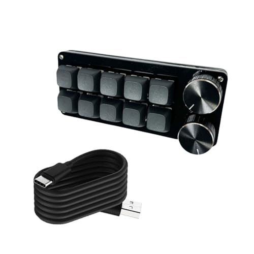 Programmable Macro Keyboard with 2Knobs, Mechanical Gaming Keypad, Hot Swappable Switches, USB Connection