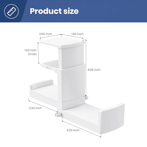 Dual Headphone Stand Holder - EURPMASK 2 in 1 PC Gaming Headset Hooks, 360 Degree Rotating Headphone Hanger with Adjustable Clamp & Cable Clip Organizer, Headset Mount Under Desk Earphone Clamp-White - color: White