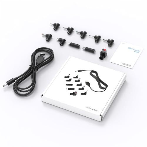 USB to DC 5V Power Cable 5.5x2.1mm Universal 10 Connector Tips Kit