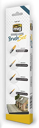 Ammo by Mig Jimenez 7601 Dioramas & Scenic Synthetic Brush Set (4)