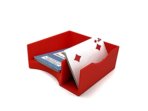 Draw and Discard Game Card Holder, Game Deck, Playing Card Holder (Red) - color: Red