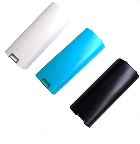 Replacement Battery Cover For Nintendo Wii Remote X 3 (Black, Blue and White) by Mars Devices