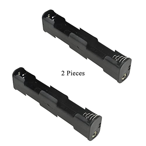 HAHIYO 4xAA Battery Holder with Standard Snap Connector Black Adapter Tube Case Not Corrode Solid Good Contact Bear Battery Leakage Smooth Load for Flashlight Torch Led RC 2PCS Plastic - style: 6V 4P(Style1)-2P