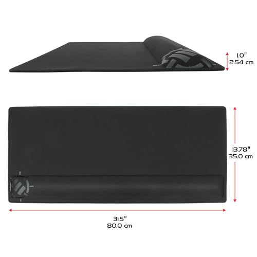 ENHANCE XXL Large Mouse Pad for Desk with 2XL Ergonomic Memory Foam Wrist Rest Support (31.5 x 13.78 x 1 inches) - Desk Pad with Anti-Fray Stitching & Soft Cushion Mat Surface, Designed in the U.S.