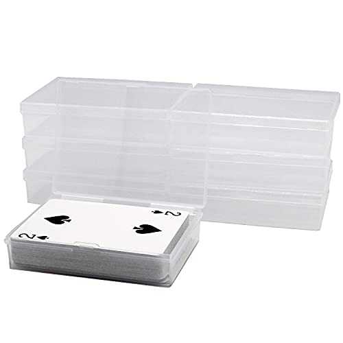 SOSOHOME 6 Pack Playing Card Deck Boxes Fits Baseball Trading Cards, Gaming Cards, Empty Plastic Storage Box, Snaps Closed