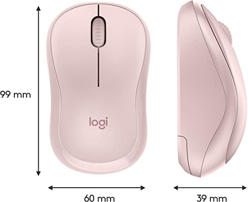 Logitech M220 Silent Wireless Mouse, 2.4 GHz with USB Receiver, 1000 DPI Optical Tracking, 18-Month Battery, Ambidextrous, Compatible with PC, Mac, Laptop - Rose (Renewed)