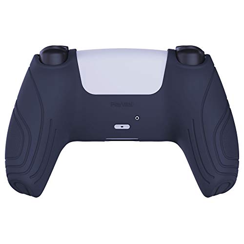 eXtremeRate PlayVital Samurai Edition Midnight Blue Anti-Slip Controller Grip Silicone Skin for ps5, Ergonomic Soft Rubber Case for ps5 Controller with Black Thumb Stick Caps - color: Midnight Blue