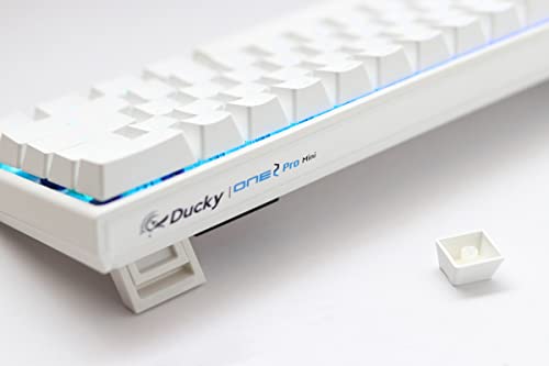 Ducky One 2 Pro Mini White Edition Mechanical Keyboard, RGB LED - Kailh White (US) | 60% mechanical gaming keyboard with RGB backlight - color: Kailh BOX White
