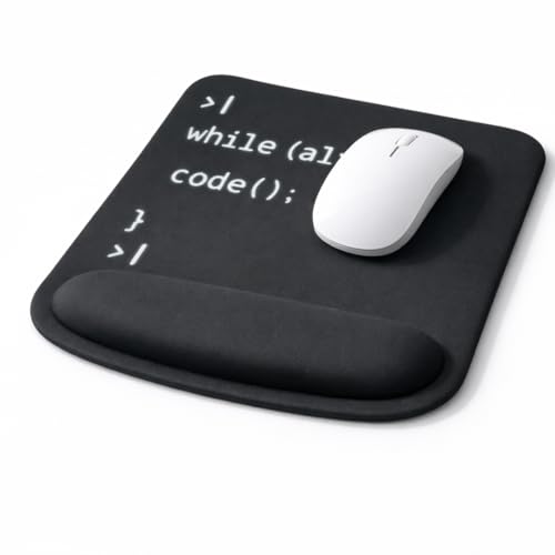 Ergonomic Memory Foam Mouse Pad with Wrist Support, Orange, Ultra-Smooth Surface, Anti-Slip Base (Code, Medium) - color: Code