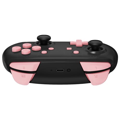 eXtremeRate Puffy Pink Repair ABXY D-pad ZR ZL L R Keys for Nintendo Switch Pro Controller, DIY Replacement Full Set Buttons for Nintendo Switch Pro Controller - Controller NOT Included - color: Puffy Pink