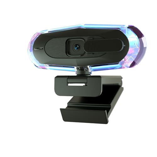 1080P 30FPS Streaming Webcam with Autofocus, Microphone, RGB Light and Tripod, USB Camera for PC/Mac, Plug and Play for Zoom, Skype, YouTube, Online Meetings - style: 1080P 30FPS