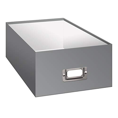 Photo Storage Box, Gray - color: Gray, size: 11.25 x 7.75 x 4.5 inches