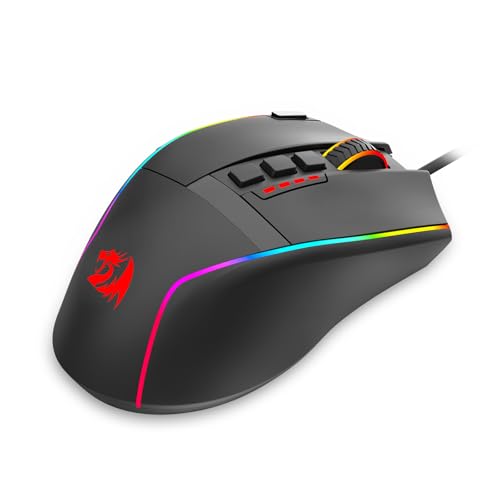 Redragon Gaming Mouse, Wired Gaming Mouse 26,000 DPI Opitacl Sensor, Ergonomic Mouse with Fire Button, Macro Editing Programmable RGB Mouse for Laptap/PC/Mac