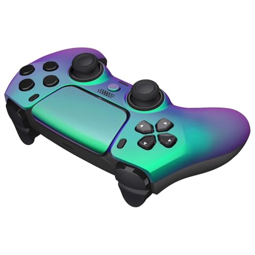 Custom Controllerzz Custom Wireless Controller Compatible with PS5 - Multiple Designs Available (PS5 Green & Purple Chameleon) - color: PS5 Green & Purple Chameleon