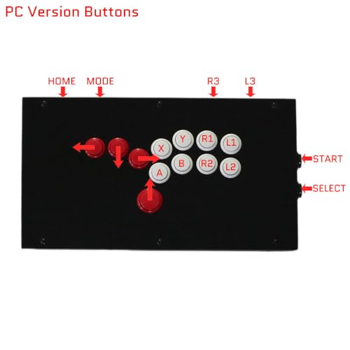 FightBox RAC-J800B-PC-W All Buttons Leverless-Style Arcade Joystick Fight Stick Game Controller For PC Sanwa OBSF-24 30