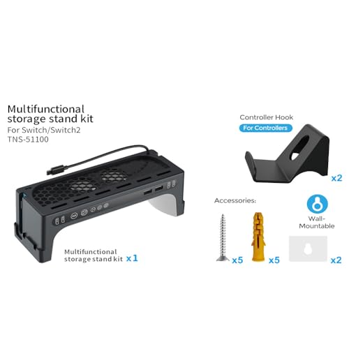 Stand for Switch 2 Game Console Cooling Fan with RGB Lighting Heat Sink Base for Switch Station Dock