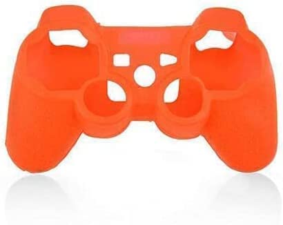 Silicone Case Soft Protective Skin Cover for PS3 Controller Gel Rubber Case Cover Replacement (Orange) - color: Orange