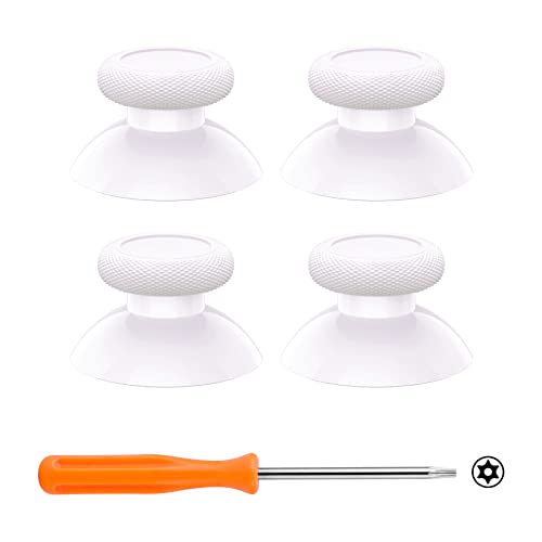eXtremeRate Replacement Controller Joystick for Xbox One - 4 PCS White Thumbsticks Analog Thumb Sticks Accessories Parts for Xbox Series X/S, Xbox One S/X, Elite Controller with Repair Kit Screwdriver - color: White