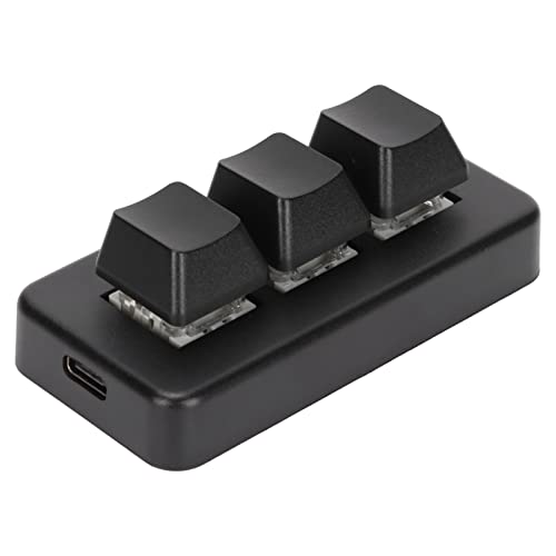 Yoidesu USB Mini 3 Keys Keypad 2.4G Mechanical Gaming Keyboard One Handed Programming Macro Standard Keyboard, RGB Backlight, Bluetooth Connection for Dos for for
