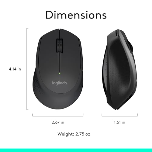 Logitech MK345 Wireless Keyboard and Mouse Combo with Palm Rest, 2.4 GHz USB Receiver, Compatible with PC, Laptop, Black - style: Combo