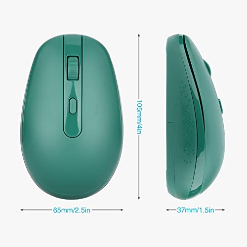 Rii Wireless Mouse RM700 2.4G Silent Computer Mouse with USB Nano Receiver for Laptop,PC,Mac,Chromebook,Windows (Green) - color: GREEN